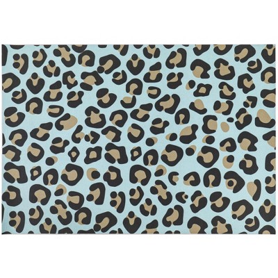 Evergreen Blue Animal Print Layering Mat Inches Indoor and Outdoor Decor
