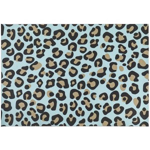 Evergreen Blue Animal Print Layering Mat Inches Indoor and Outdoor Decor - 1 of 4