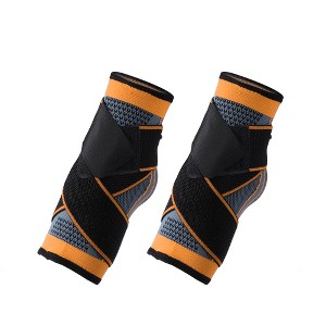 Unique Bargains Ankle Brace Achilles Tendon Wrap Support Adjustable Ankle Compression Sleeve Socks 1 Pair - 1 of 4