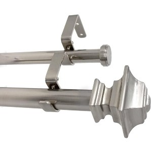 Urbanest Pila Flat Button 1-inch 3-4 inch Double Drapery Curtain Window Rod Set - 1 of 4