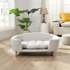Lyngins Mid-Century Modern Dog Sofa Bed with Birch Legs and Plush Cushion, Elevated Dog Bed Frame for Small Dog (11–25 lbs), Pet Couch Bed - 3 of 4