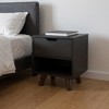 HomeRoots 19" Black Wood One Drawer Nightstand - 2 of 4