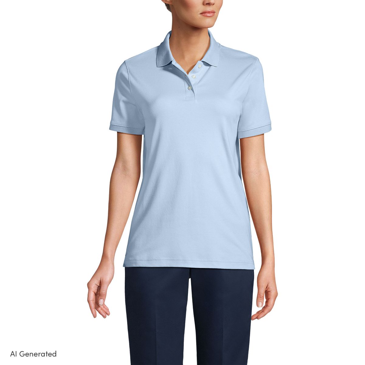Lands' End School Uniform Women's Short Sleeve Interlock Polo Shirt - thumbnail 7