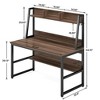 Resenkos Computer Desk, Office Desk, Study Desk,47" Computer Desk, Heavy Duty Writing Desk with Hutch & Bookshelf,Brown - 2 of 3