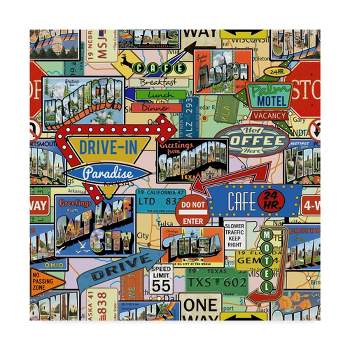 18" x 18" Travel Signs by Jean Plout - Trademark Fine Art