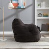 VYNXARIA Soft Teddy Fabric Tufted Foam Bean Bag Chair With Teddy Fabric Dark Gray - 2 of 4