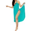 LA LEELA Women's Beachwear Swimsuit Summer Vacation Holiday Bikini Cover Up Spaghetti Strap Backless Swimwear - 2 of 4