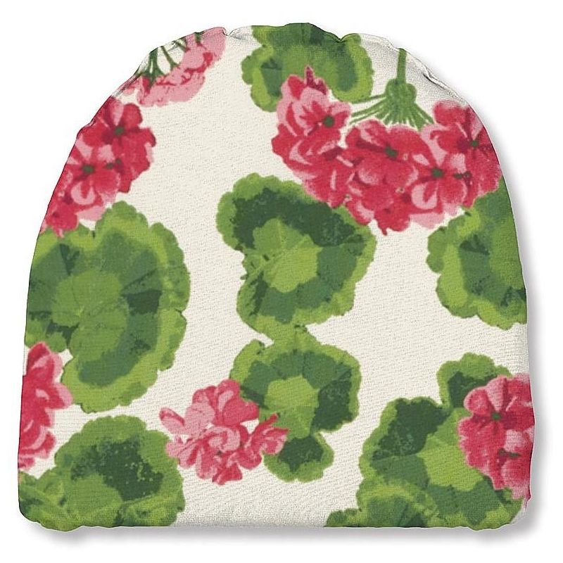Plow & Hearth - Polyester Classic Outdoor Chair Cushion, 18.5" x 18" x 3", Geranium, 1 of 3