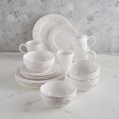 BrylaneHome Bianca Leaf 16-Pc Dinnerware Set : Target