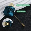 Unique Bargains Mens Golden Leaf Rose Lapel Boutonnieres Pin for Wedding 12 Pcs - 2 of 4