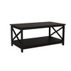Modern Coffee Table With Bottom Open Shelf, Wooden Center Table With X Legs, Special Finish Surface End Table - 3 of 4