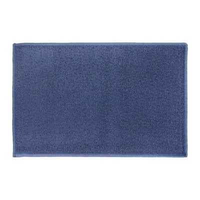 Blue 20x30 Non-Slip Synthetic Rectangular Accent Rug