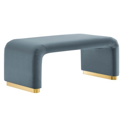 Modway Koda Waterfall Ottoman – Performance Velvet Upholstered Accent in Contemporary Shape