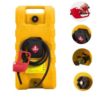 15 Gallon Portable Moving Gas Caddy Fuel Storage Saving Tank With  10FT Pump Hose Yellow