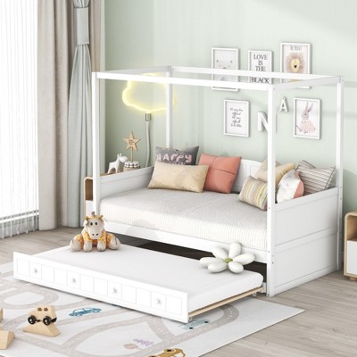 white with trundle bed