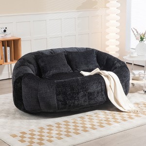 MOONMISS Giant Bean Bag Chair Couch, 57''W Oversized Bean Bag Sofa with Foam Filler, Lazy Loveseat Chair with 2 Pillows for Living Room - 1 of 4