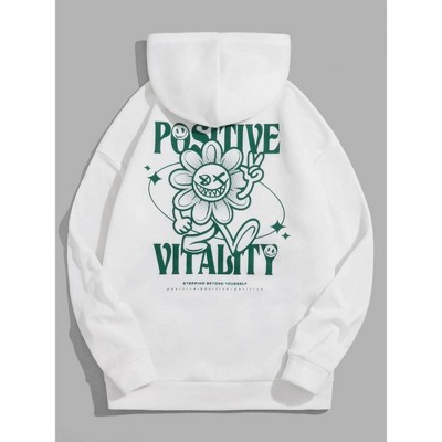TIME HOLLOW Minimalist Creative Print Letter Casual Sports Hoodie - Versatile Wear