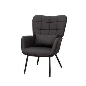 NicBex Leather Accent Chair,Upholstered Living Room Chairs with High Backrest and Metal Legs,Modern Arm Chair,Accent Chairs for Living Room - 1 of 4