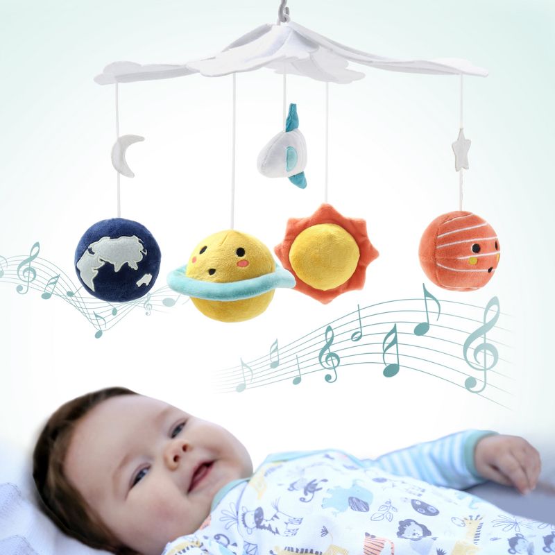 The Peanutshell Spectacular Space Baby Musical Crib Mobile - Planets/Rockets, 5 of 6