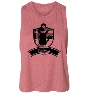 Women's Pokémon Pokémon Plaid Badge Graphic Racerback Tank - Heather Mauve - Small - 1 of 3