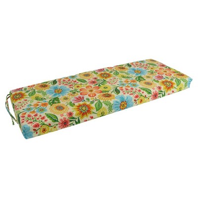 Blazing Needles, 54-inch by 19-inch Patterned Outdoor Spun Polyester Bench Cushion
