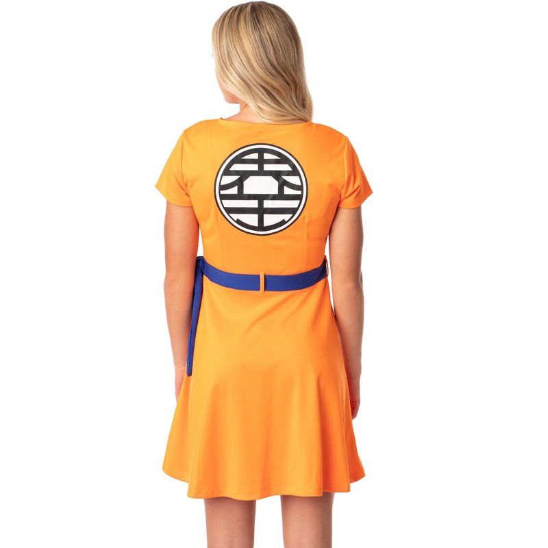 Dragon Ball Z Womens' Kanji Symbol Cosplay Costume Skater Dress, 4 of 6