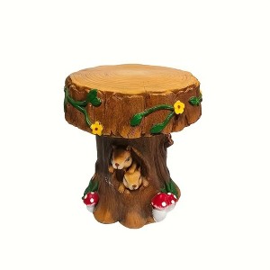 SEVOBAL Squirrel Garden Chair Party Decoration Outdoor Indoor Desk End Table Round Chair Backyard Terrace Kid Gift Festival, Brown, 12.6"*12.6"*13.4" - 1 of 4