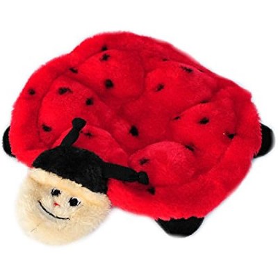 ZippyPaws Squeakie Crawler- No Stuffing Soft Plush Dog Toy, Squeaky Pet Toy for Boredom, Unstuffed Chew Puppy Toy, Betsey The Ladybug- 10"
