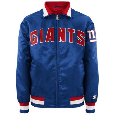 STARTER Mens New York Giants Varsity Jacket, Blue, X-Large (Regular)