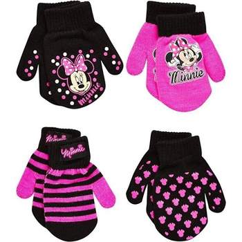 Disney Minnie Mouse Girl 4 Pack Gloves or Mittens Set, Kids Ages 2-7