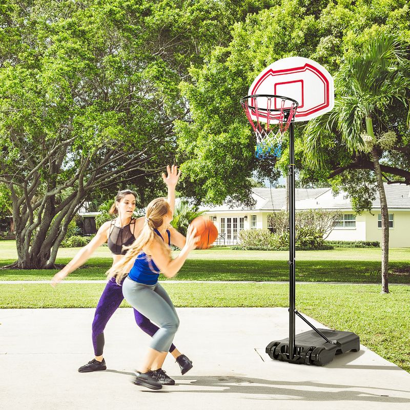 Costway Portable Basketball Hoop Stand Height Adjustable Goal System W/2 Nets Wheels, 2 of 11