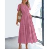 Women's 2025 Summer Casual Midi & Maxi Dress - Lightweight V-Neck Boho Beach Dress with Elastic Waist & Pockets Dusty Pink - 2 of 4