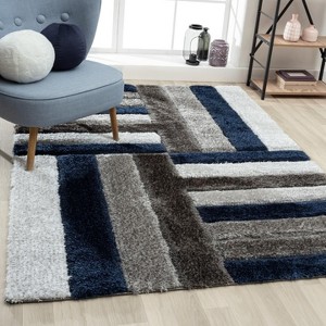 Luxe Weavers Lantanas Shag Geometric Area Rug, Modern, Stain Resistant, Plush Indoor Rug - 1 of 4