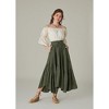 Viscose Women's High Waist Pleated Skirt, Cake Style Midi Skirt - 4 of 4