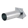 Lambro® 4-In. 26-Gauge Galvanized Steel Wall Exhaust Hood Bath Fan Vent with Damper, Wire-Mesh Screen, and 11-In. Pipe, 34400G in Silver - 3 of 4