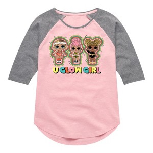 Girls' - LOL Surprise! - U Glow Girl Shirt Tail Raglan Graphic T-shirt - 1 of 3
