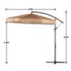 Aoodor Cantilever Tiki Thatch Patio Umbrella, Hand-Push Tilt Offset Umbrella for Outdoor, Natural Straw Look (No Base) - 3 of 4