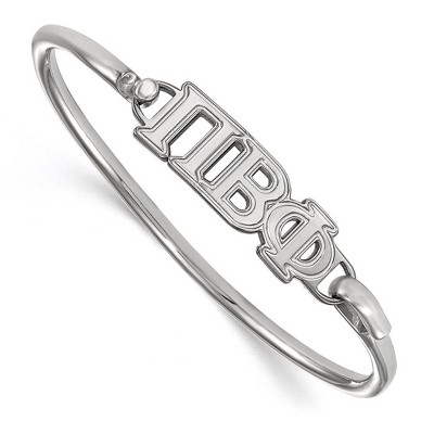 Black Bow Jewelry Sterling Silver Pi Beta Phi Greek Life Bangle Bracelet 7 Inch