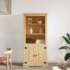 vidaXL Cupboard, Rustic Appeal with Generous Storage Space, 31.5''x15.7''x67'', Natural Finish - 3 of 4