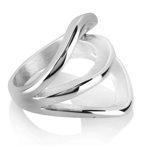 ELYA Women's Polished Free Form Split Band Stainless Steel Ring - 1 of 4