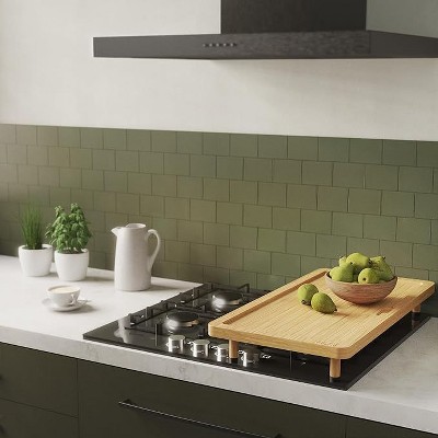 Prosumer's Choice Bamboo Stove Top Cover Board with Adjustable & Removable Feet - Beige
