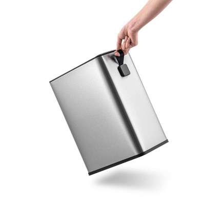 Slim Stainless Steel 2.6 Gallon Step-On Trash Can with Soft Close Lid