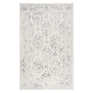 Gray Solid Hooked Area Rug 5
