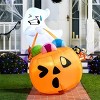 Joyfy 5 FT Halloween Inflatables Outdoor Decorations, Inflatable Cute Ghost Lift Pumpkin Candy Bag with LEDs for Halloween Yard Garden Lawn Decoration - 4 of 4