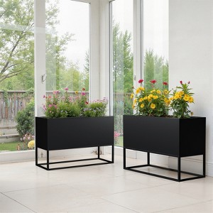 Wooakway Outdoor/Indoor/Decor Metal Raised Garden Beds Planter Boxes Planter Pots Cachepots Nursery Pots - 1 of 4