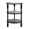 Jojoka Round Side Table, 3 Levels, Coffee Table, Sofa Table, Small, Made of Wood and Metal, Industrial Bedside Table for Living Room - 3 of 4