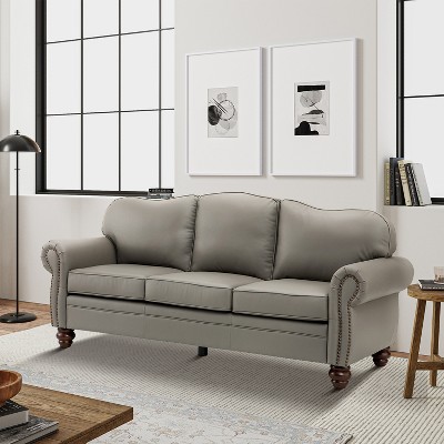 Gracia 81" Transitional Wide Sofa with Removable Cushions and Nailhead Trim for Living Room and Bedroom   | ARTFUL LIVING DESIGN