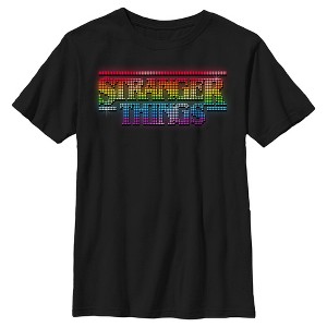 Boy's Stranger Things Sparkling Rainbow Logo T-Shirt - 1 of 4