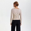 Women's Long Sleeve Ruched Blouse - A New Day™ Beige - 2 of 4