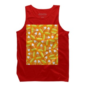 Men's Design By Humans Halloween Candy Corn By NewburyBoutique Tank Top - 1 of 3